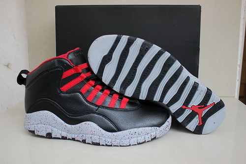 Air Jordan 10 Shoes 2015 Mens Engraved Edition Black Grey Red