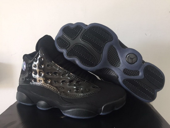 Men Air Jordan 13 Retro Men Shoes All Black Mirror