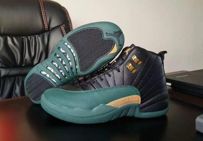 Air Jordan 12 Retro Men Shoes Black Green