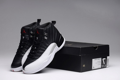 Air Jordan 12 Shoes 2015 Mens Black White