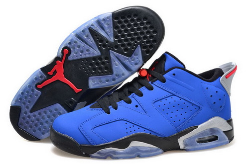 Air Jordan 6 Shoes 2015 Mens Low Blue Black