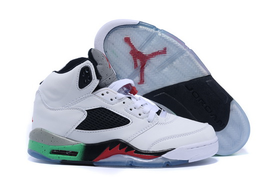 Air Jordan 5 Men Shoes White Cyan