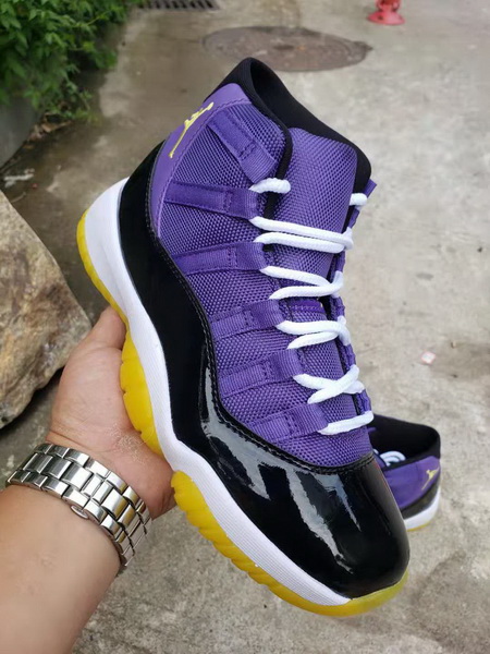 Air Jordan 11 Retro New Purple Yellow Lakers Men Basketball Shoes