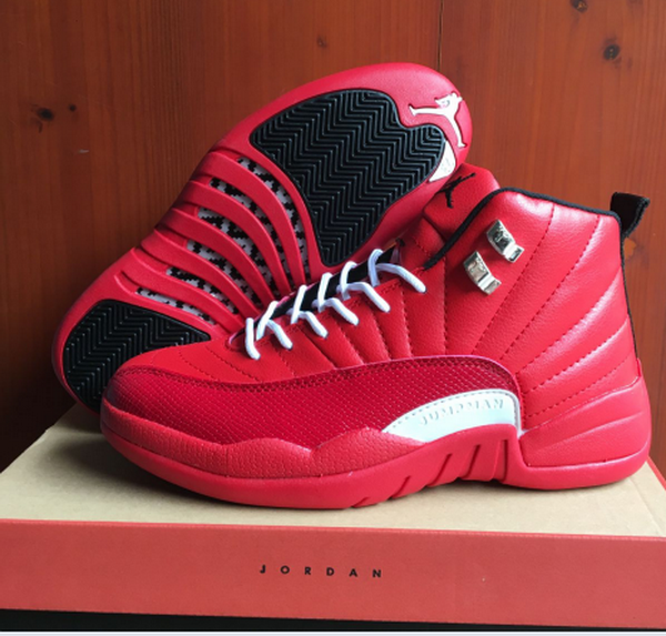 Air Jordan 12 Men Shoes Red Silver