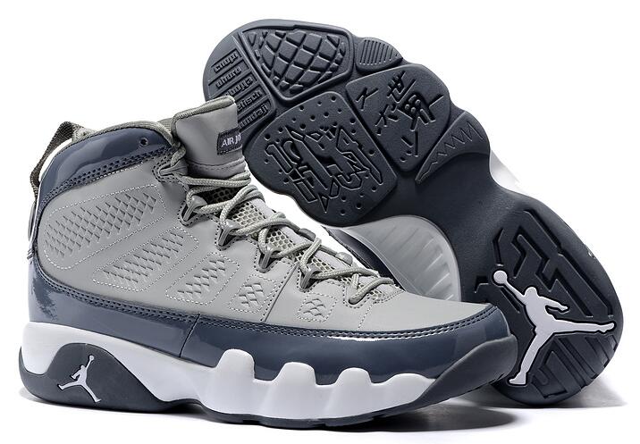 Cool Grey Jordan 9 Medium Grey Cool Grey White Men Shoes