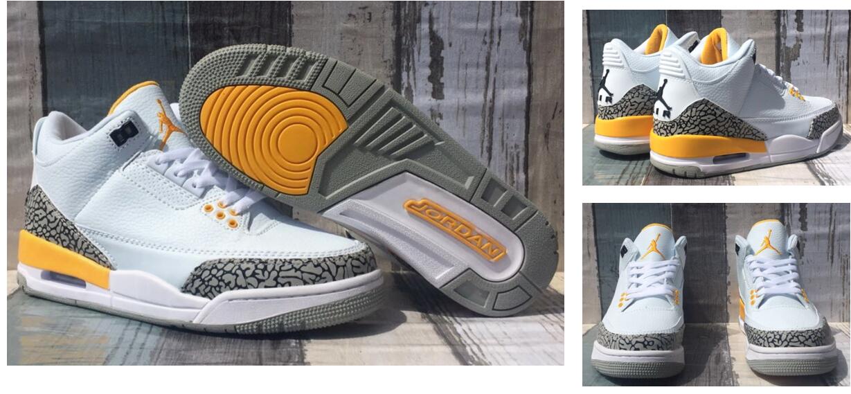 Air Jordan 3 Retro 2020 White Yellow Men Shoes