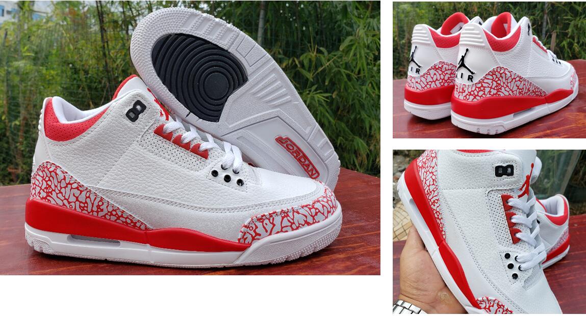 Air Jordan 3 Retro White Red Men Shoes