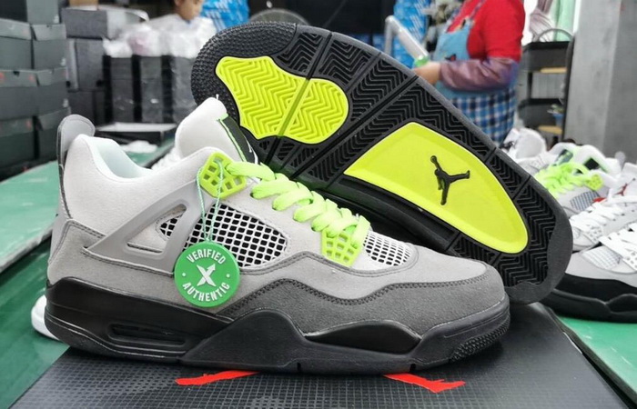 Nike Air Jordan 4 Retro Apple Green Nike Air Back Logo Men Shoes