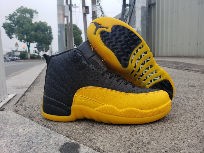 Nike Air Jordan 12 Retro Black Yellow Men Shoes