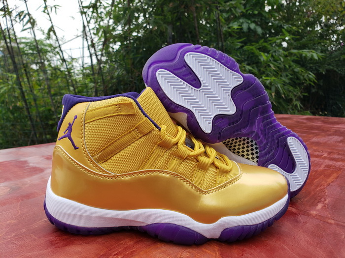 Nike Air Jordan 11 Retro Kobe Lakers Yellow Purple Men Shoes