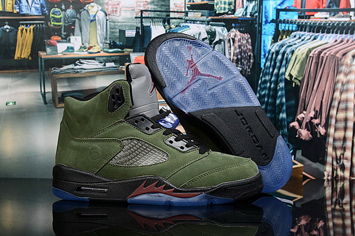 Nike Air Jordan 5 Retro Army Green Men Shoes