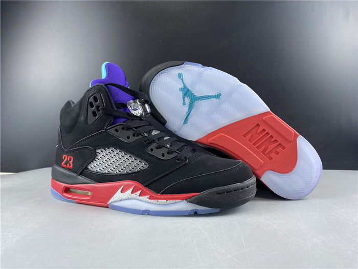 Air Jordan 5 Retro top 3 original black Red and purple Men Shoes