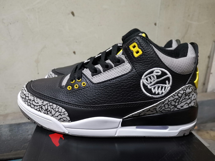 Nike Air Jordan 3 Retro Men Shoes Black Yellow