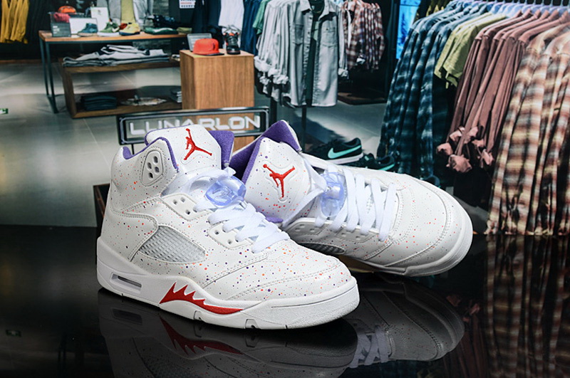 Nike Air Jordan 5 Retro White Spot Women Shoes