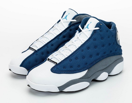 Men Jordan 13 Classic Grey Blue Shoes