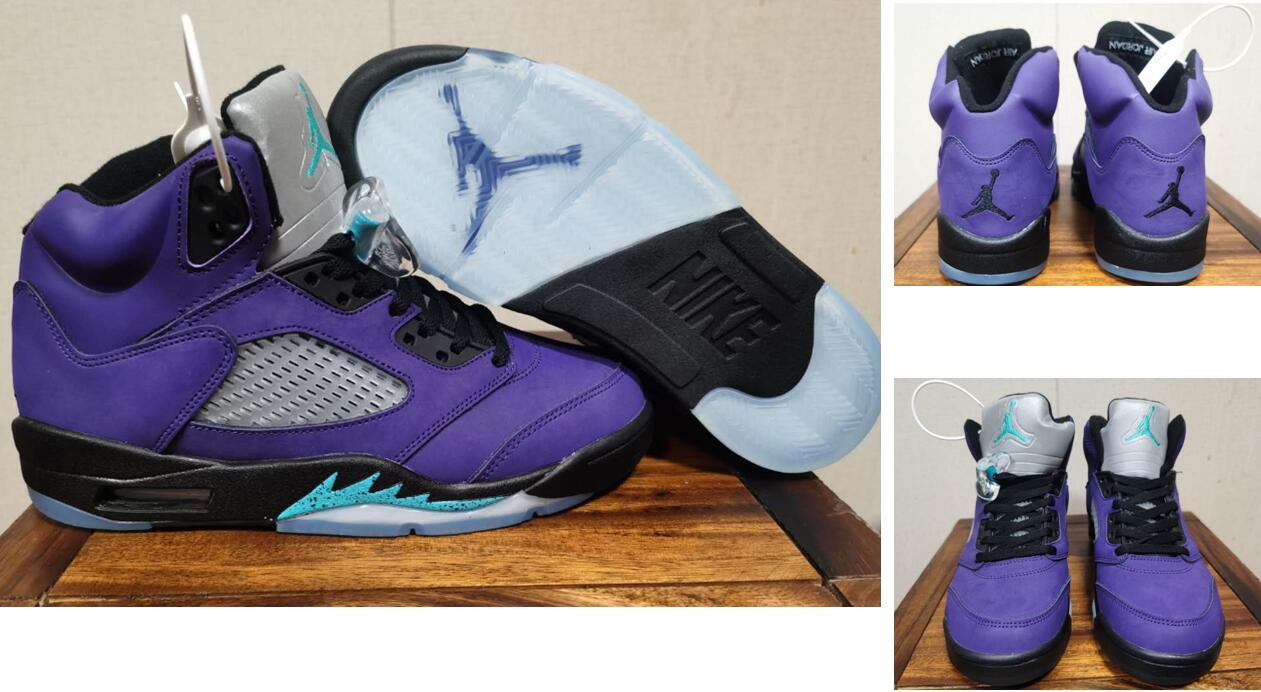 Air Jordan 5 Retro Men Shoes Purple Grape