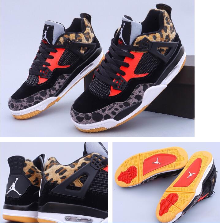 Air Jordan 4 Retro Leopard Print Men Basketball Shoes