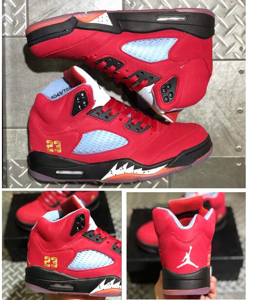 Air Jordan 5 Retro All Red Gold 23 Full Men Shoes