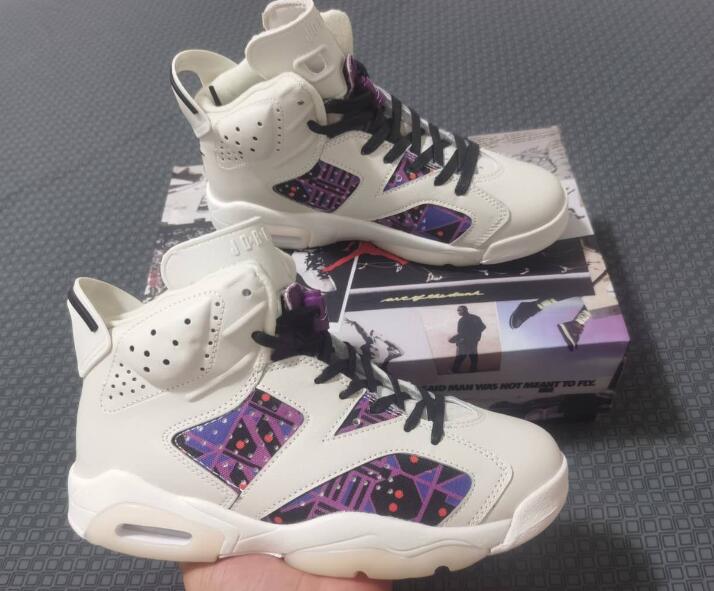 Air Jordan 6 Retro White Purple Men Shoes