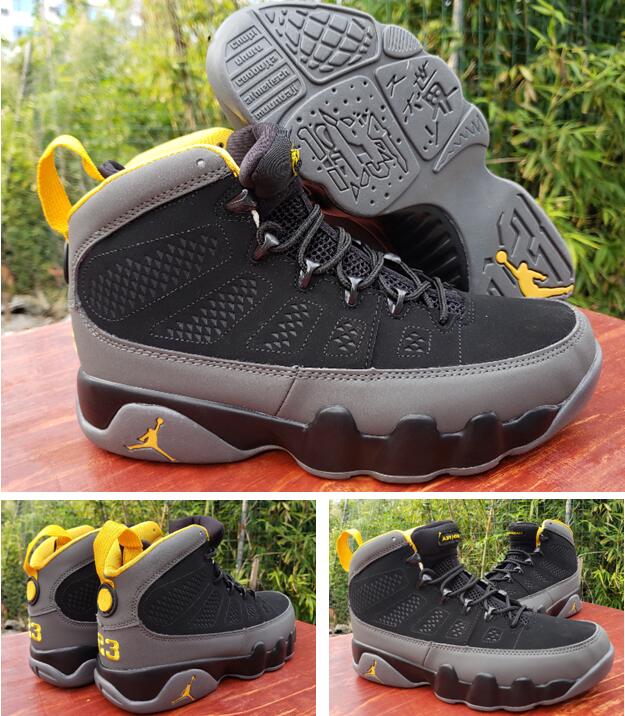 Air Jordan 9 Retro Black Yellow Men Basketball Shoes