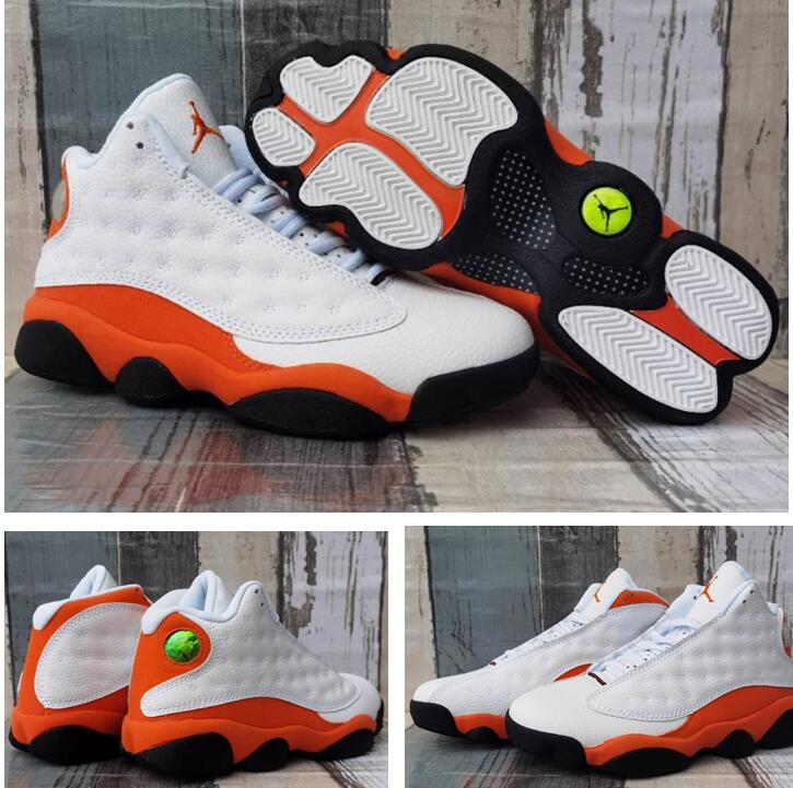 Jordan 13 Retro White Orange Men Shoes