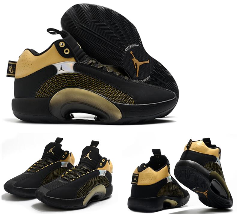 Jordan 35 Men Shoes Black Gold