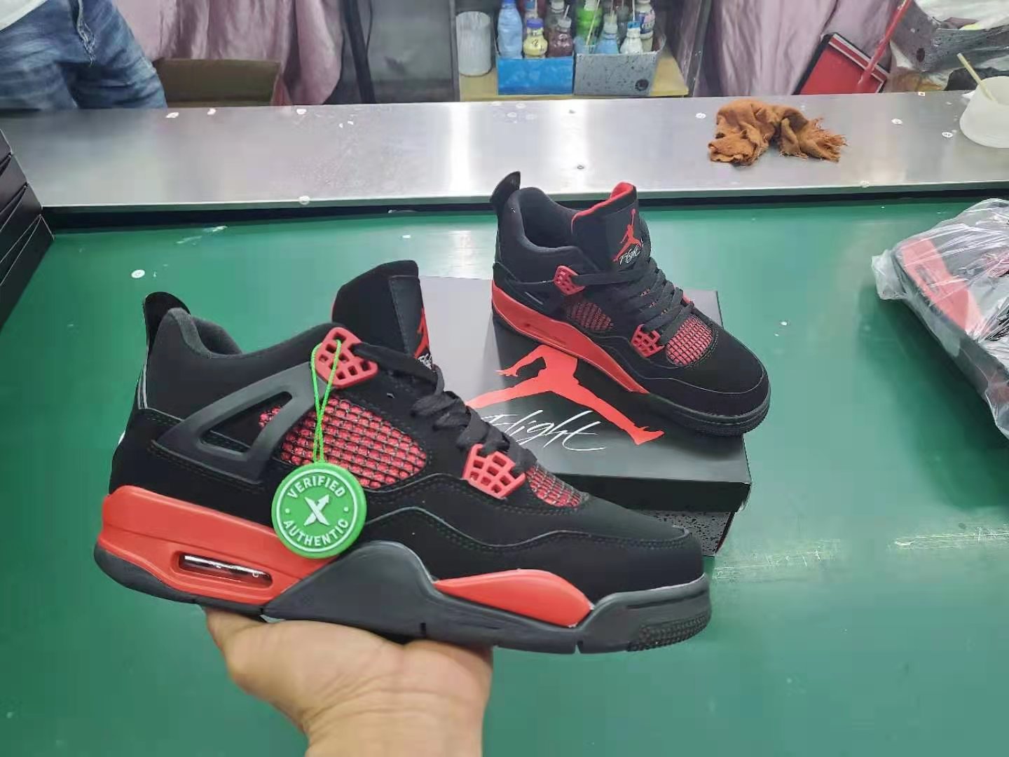 Men Jordan 4 MO 2021 Black Red Shoes