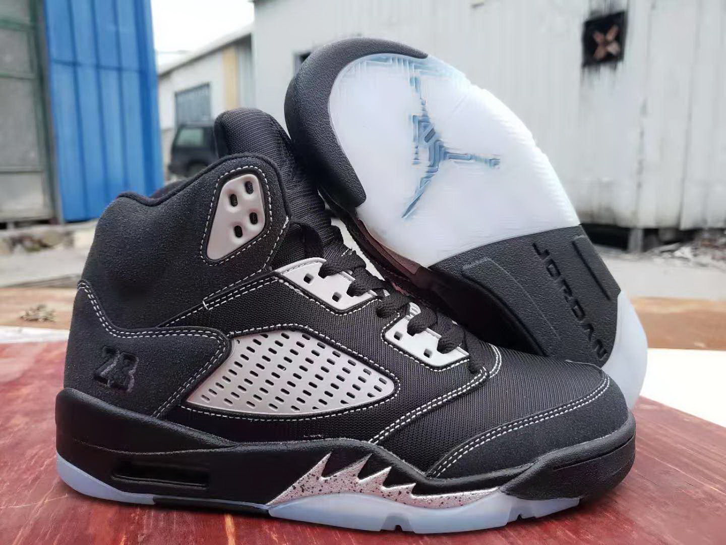 Men Jordan 5 2021Black Shoes