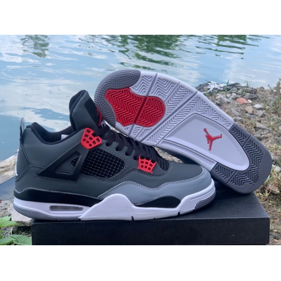 Air Jordan 4 Women Gray Red Shoes