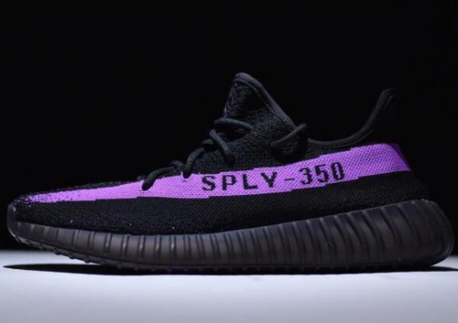 Men Yeezy 350 Black Purple Shoes 566