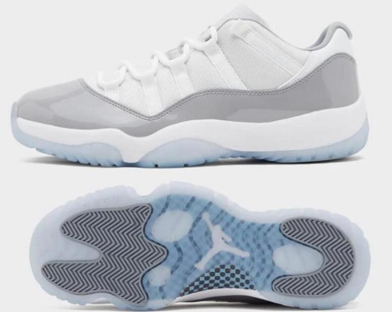 Air Jordan 11 White Grey Low Cut Shoes