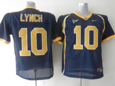 Golden Bears #10 Marshawn Lynch Blue Embroidered NCAA Jersey