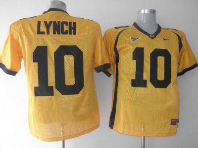 Golden Bears #10 Marshawn Lynch Gold Embroidered NCAA Jersey