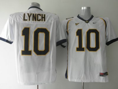 Golden Bears #10 Marshawn Lynch White Embroidered NCAA Jersey