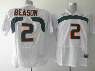 Hurricanes #2 Jon Beason White Embroidered NCAA Jerseys