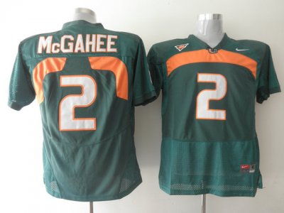 Hurricanes #2 Willis McGahee Green Embroidered NCAA Jerseys