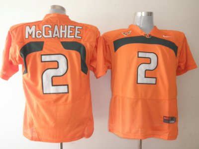 Hurricanes #2 Willis McGahee Orange Embroidered NCAA Jerseys