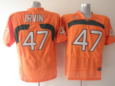 Hurricanes #47 Michael Irvin Orange Embroidered NCAA Jerseys