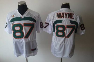 Hurricanes #87 Reggie Wayn White Embroidered NCAA Jerseys