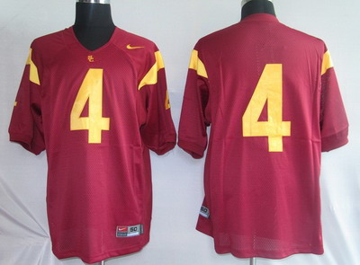 Trojans #4 Joe McKnight Red Embroidered NCAA Jersey