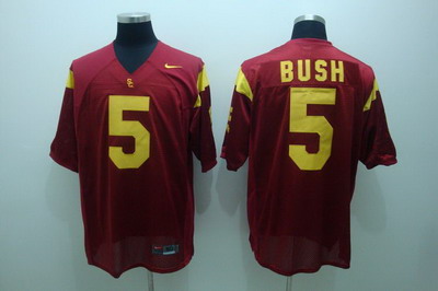 Trojans #5 Reggie Bush Red Embroidered NCAA Jersey