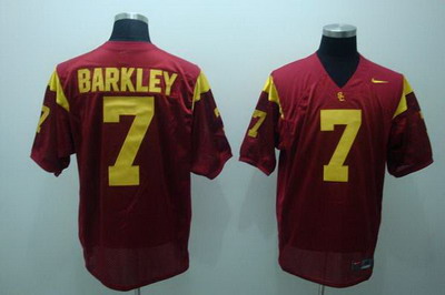 Trojans #7 Matt Barkley Red Embroidered NCAA Jersey