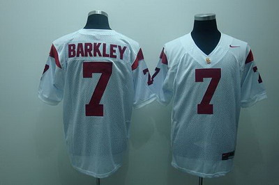 Trojans #7 Matt Barkley White Embroidered NCAA Jersey