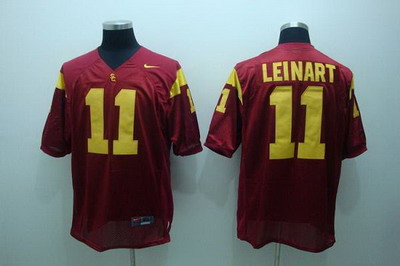 Trojans #11 Matt Leinart Red Embroidered NCAA Jersey