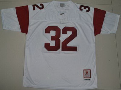 Trojans #32 O.J. Simpson White Embroidered NCAA Jersey