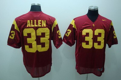 Trojans #33 Marcus Allen Red Embroidered NCAA Jersey