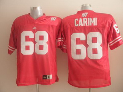 Badgers #68 Gabe Carimi Red Embroidered NCAA Jersey