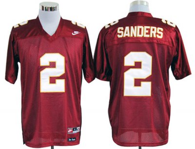 Nike Florida State Seminoles Deion Sanders #2 Red College Football Jersey