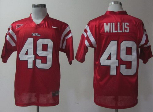 Ole Miss Rebels 49 Patrick Willis Red College Football NCAA Jerseys