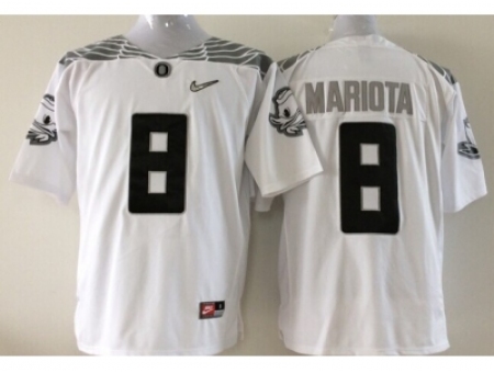 NCAA Oregon Ducks #8 Mariota white jerseys